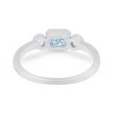Petite Dainty Fashion Thumb Ring Simulated Cubic Zirconia 925 Sterling Silver
