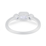 Petite Dainty Fashion Thumb Ring Simulated Cubic Zirconia 925 Sterling Silver
