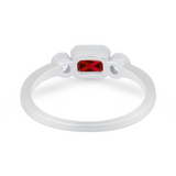 Petite Dainty Fashion Thumb Ring Simulated Cubic Zirconia 925 Sterling Silver