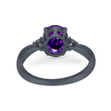 Three Stone Wedding Ring Round Simulated Cubic Zirconia 925 Sterling Silver