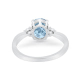 Three Stone Wedding Ring Round Simulated Cubic Zirconia 925 Sterling Silver