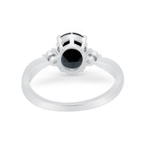 Three Stone Wedding Ring Round Simulated Cubic Zirconia 925 Sterling Silver