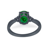 Three Stone Wedding Ring Round Simulated Cubic Zirconia 925 Sterling Silver