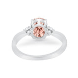 Three Stone Wedding Ring Round Simulated Cubic Zirconia 925 Sterling Silver