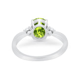 Three Stone Wedding Ring Round Simulated Cubic Zirconia 925 Sterling Silver