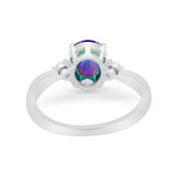 Three Stone Wedding Ring Round Simulated Cubic Zirconia 925 Sterling Silver