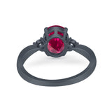 Three Stone Wedding Ring Round Simulated Cubic Zirconia 925 Sterling Silver