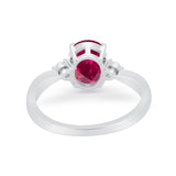 Three Stone Wedding Ring Round Simulated Cubic Zirconia 925 Sterling Silver