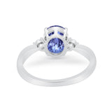 Three Stone Wedding Ring Round Simulated Cubic Zirconia 925 Sterling Silver