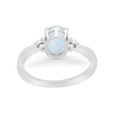 Three Stone Wedding Ring Round Simulated Cubic Zirconia 925 Sterling Silver