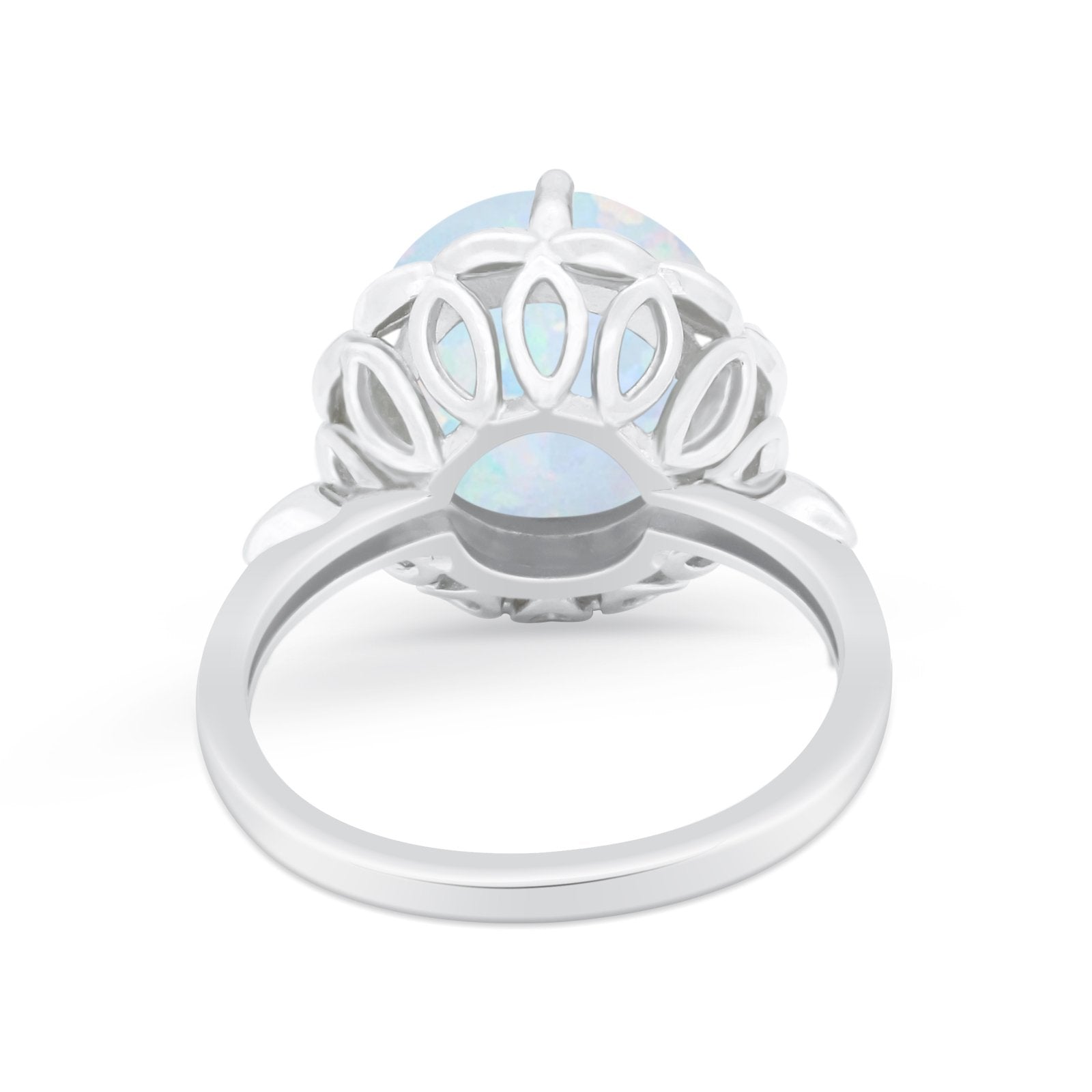 Large Stone Cocktail Ring Art Deco Simulated Cubic Zirconia 925 Sterling Silver