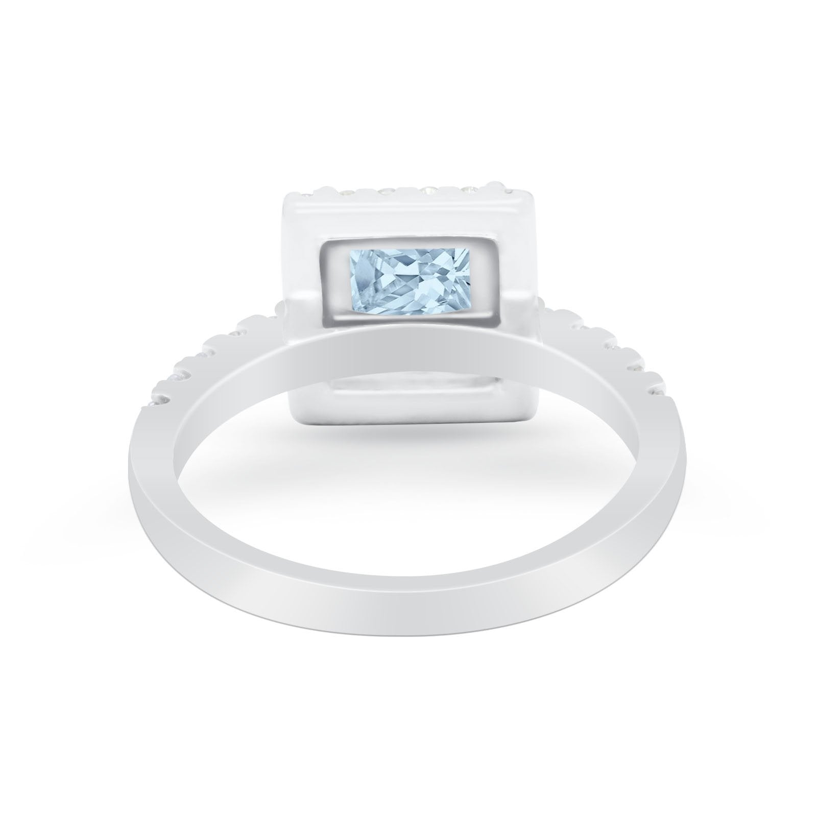 Halo Princess Cut Wedding Ring Simulated Cubic Zirconia 925 Sterling Silver