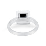 Halo Princess Cut Wedding Ring Simulated Cubic Zirconia 925 Sterling Silver