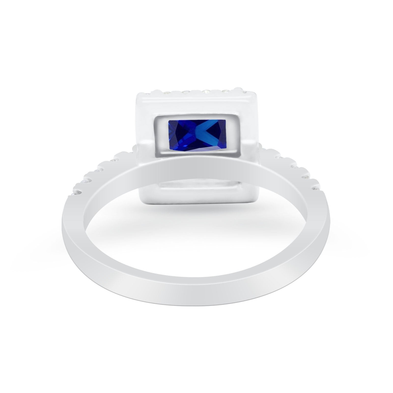 Halo Princess Cut Wedding Ring Simulated Cubic Zirconia 925 Sterling Silver