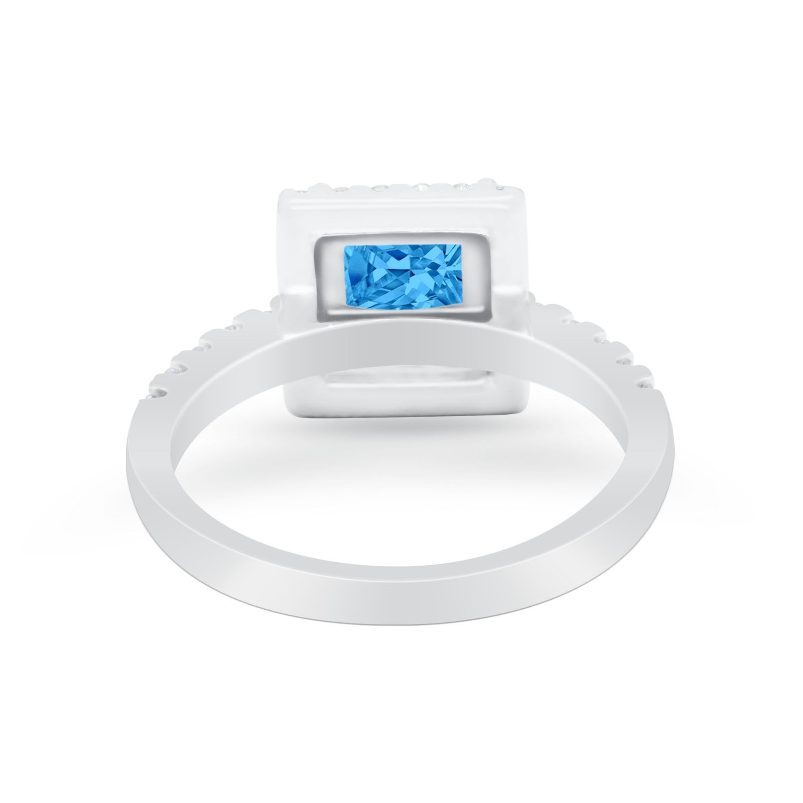 Halo Princess Cut Wedding Ring Simulated Cubic Zirconia 925 Sterling Silver