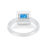 Halo Princess Cut Wedding Ring Simulated Cubic Zirconia 925 Sterling Silver