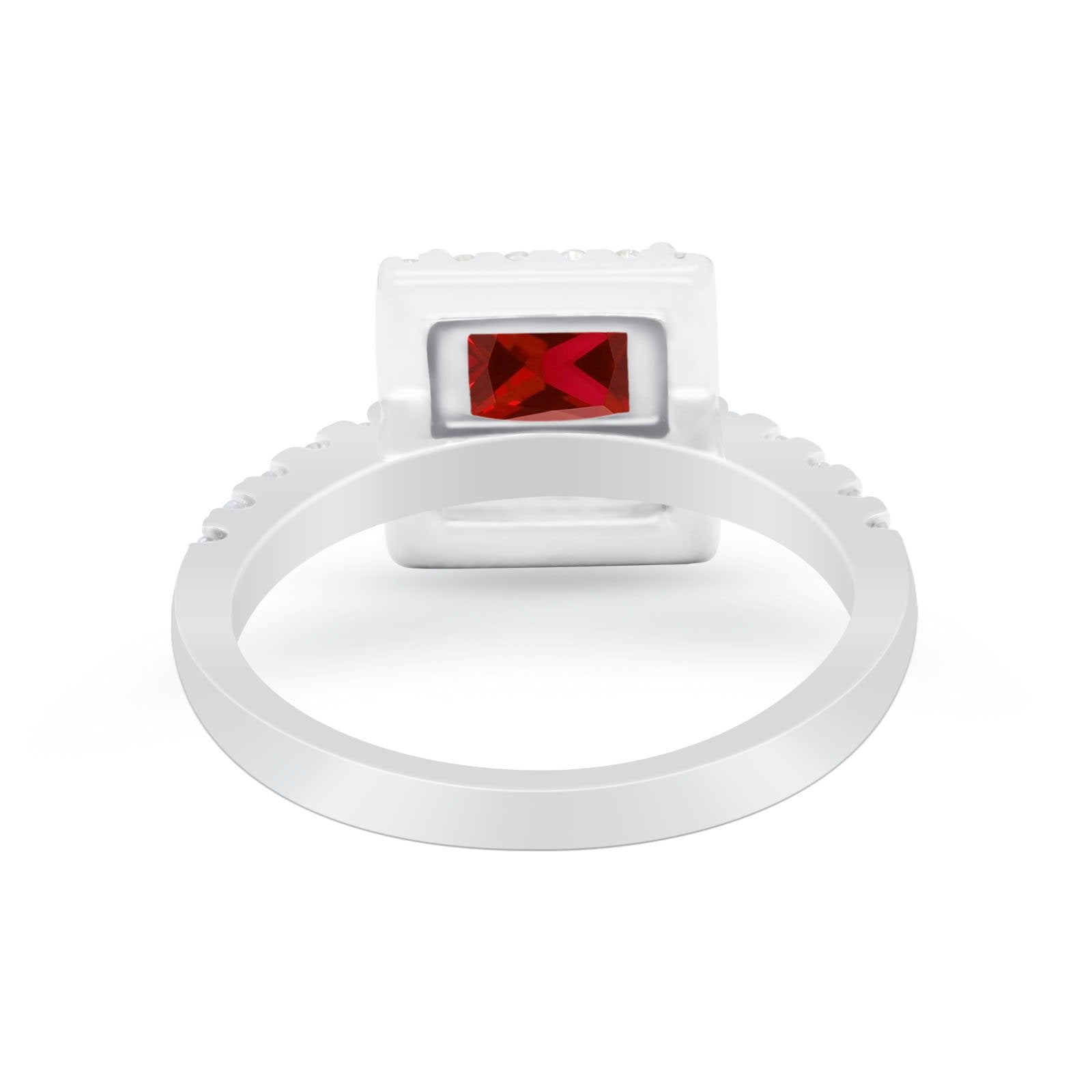 Halo Princess Cut Wedding Ring Simulated Cubic Zirconia 925 Sterling Silver