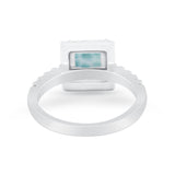Halo Princess Cut Wedding Ring Simulated Cubic Zirconia 925 Sterling Silver