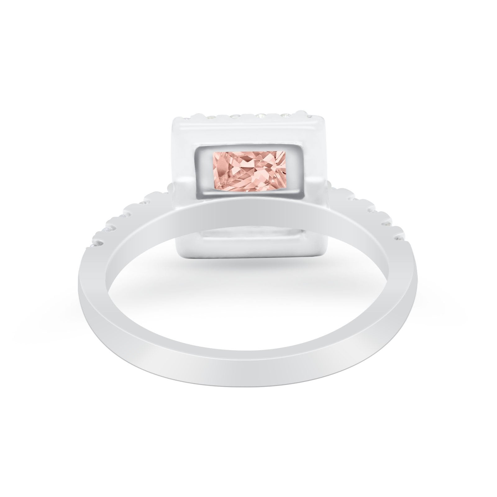 Halo Princess Cut Wedding Ring Simulated Cubic Zirconia 925 Sterling Silver