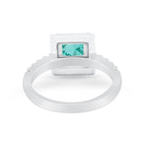 Halo Princess Cut Wedding Ring Simulated Cubic Zirconia 925 Sterling Silver