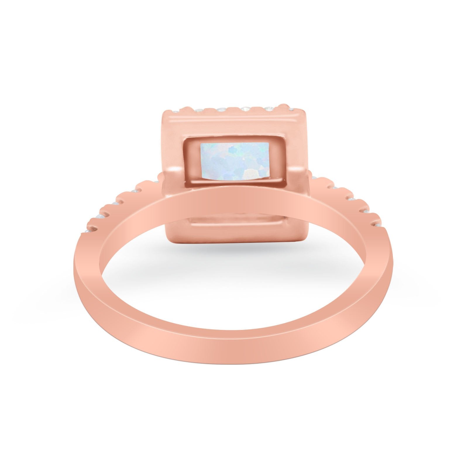 Halo Princess Cut Wedding Ring Simulated Cubic Zirconia 925 Sterling Silver