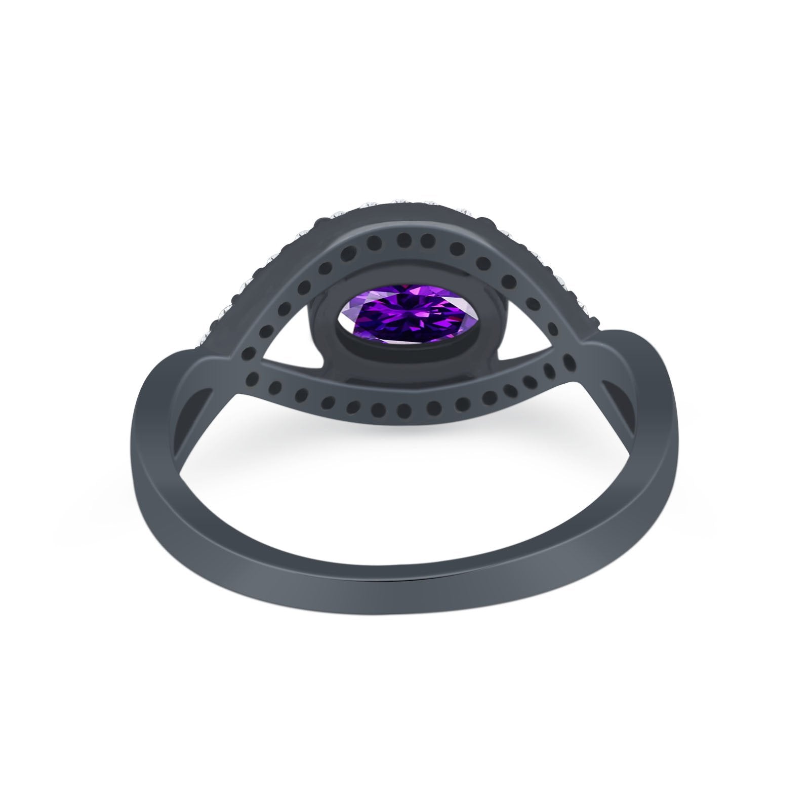 Infinity Shank Wedding Ring Simulated Cubic Zirconia 925 Sterling Silver