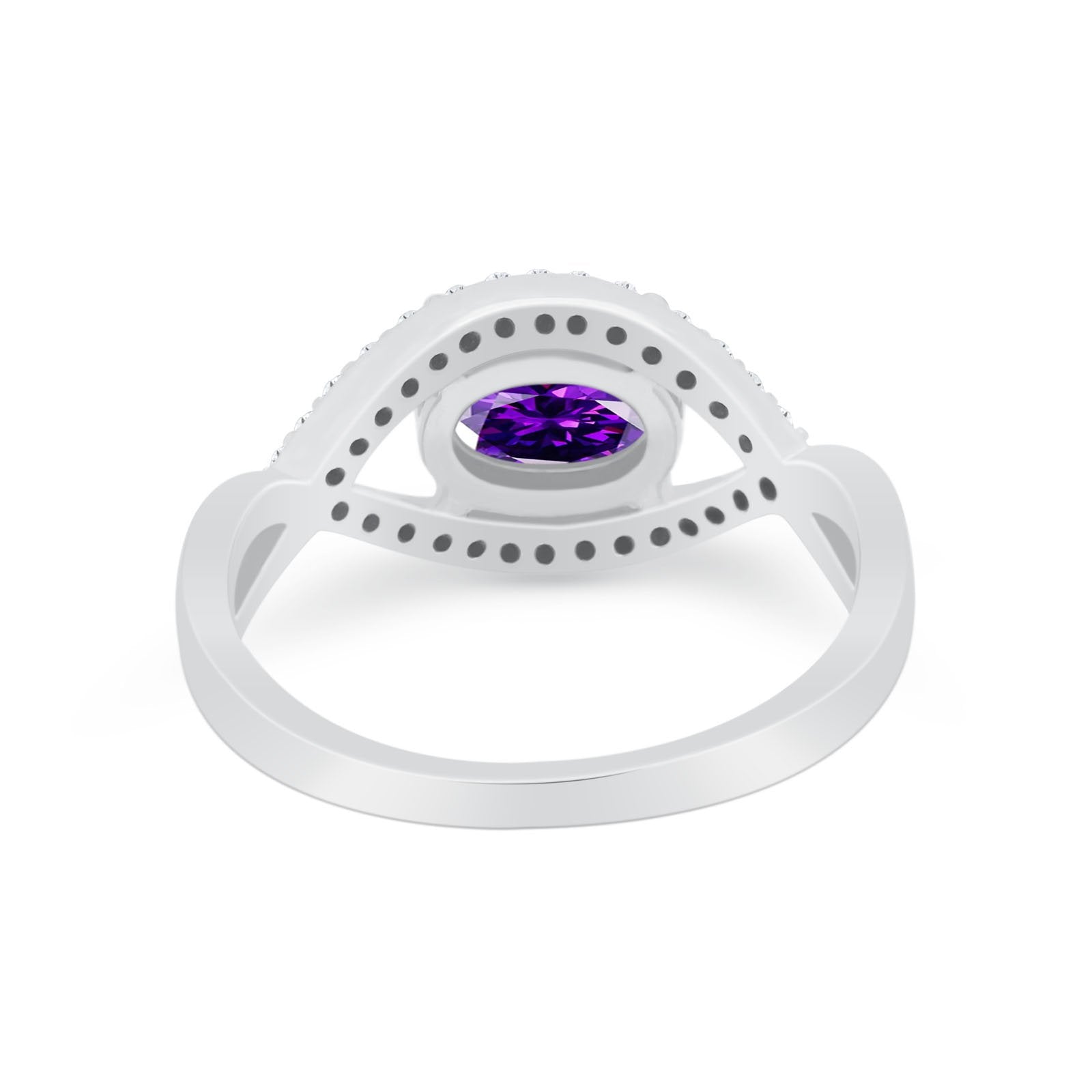 Infinity Shank Wedding Ring Simulated Cubic Zirconia 925 Sterling Silver