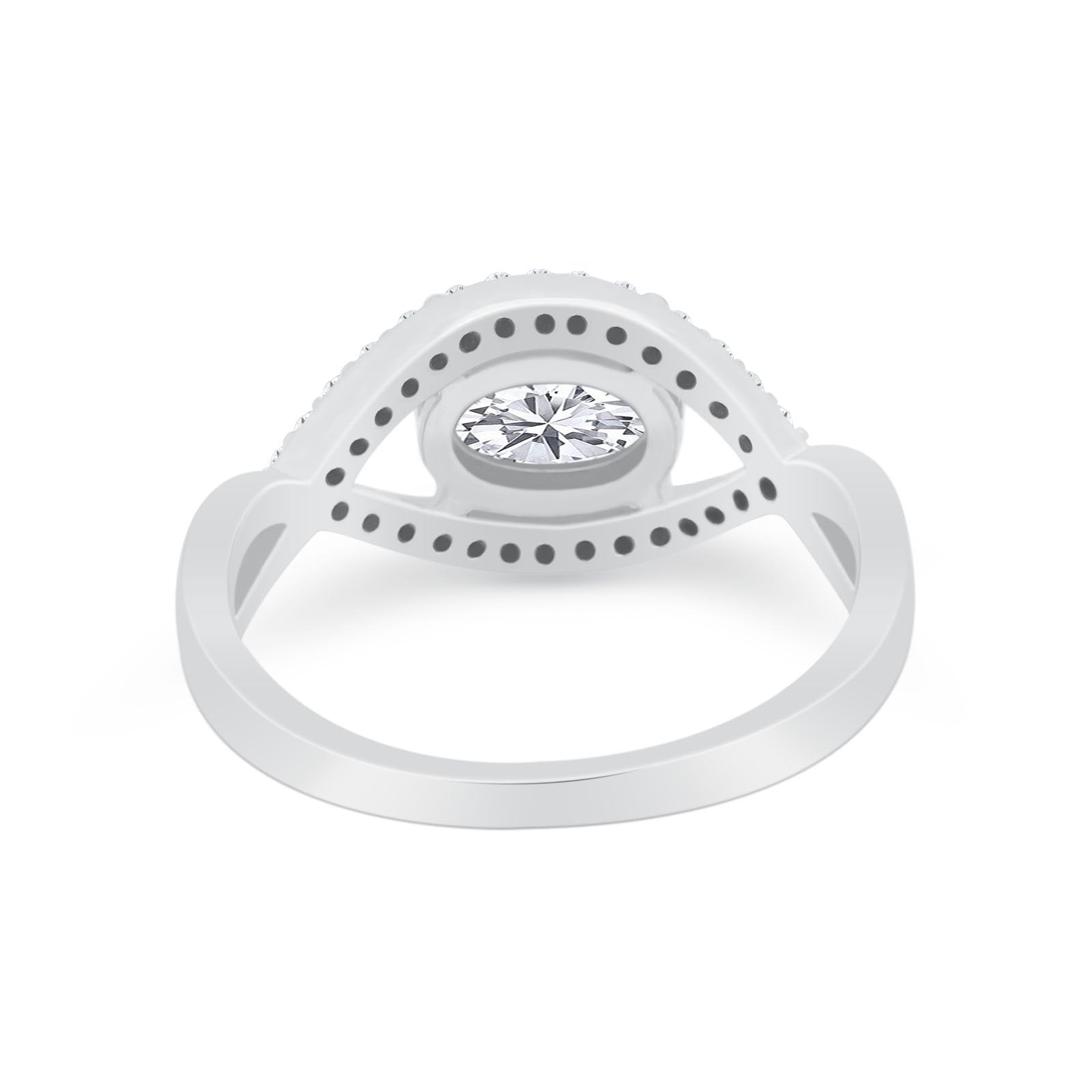 Infinity Shank Wedding Ring Simulated Cubic Zirconia 925 Sterling Silver