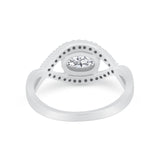 Infinity Shank Wedding Ring Simulated Cubic Zirconia 925 Sterling Silver