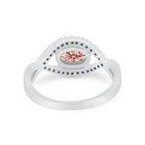 Infinity Shank Wedding Ring Simulated Cubic Zirconia 925 Sterling Silver