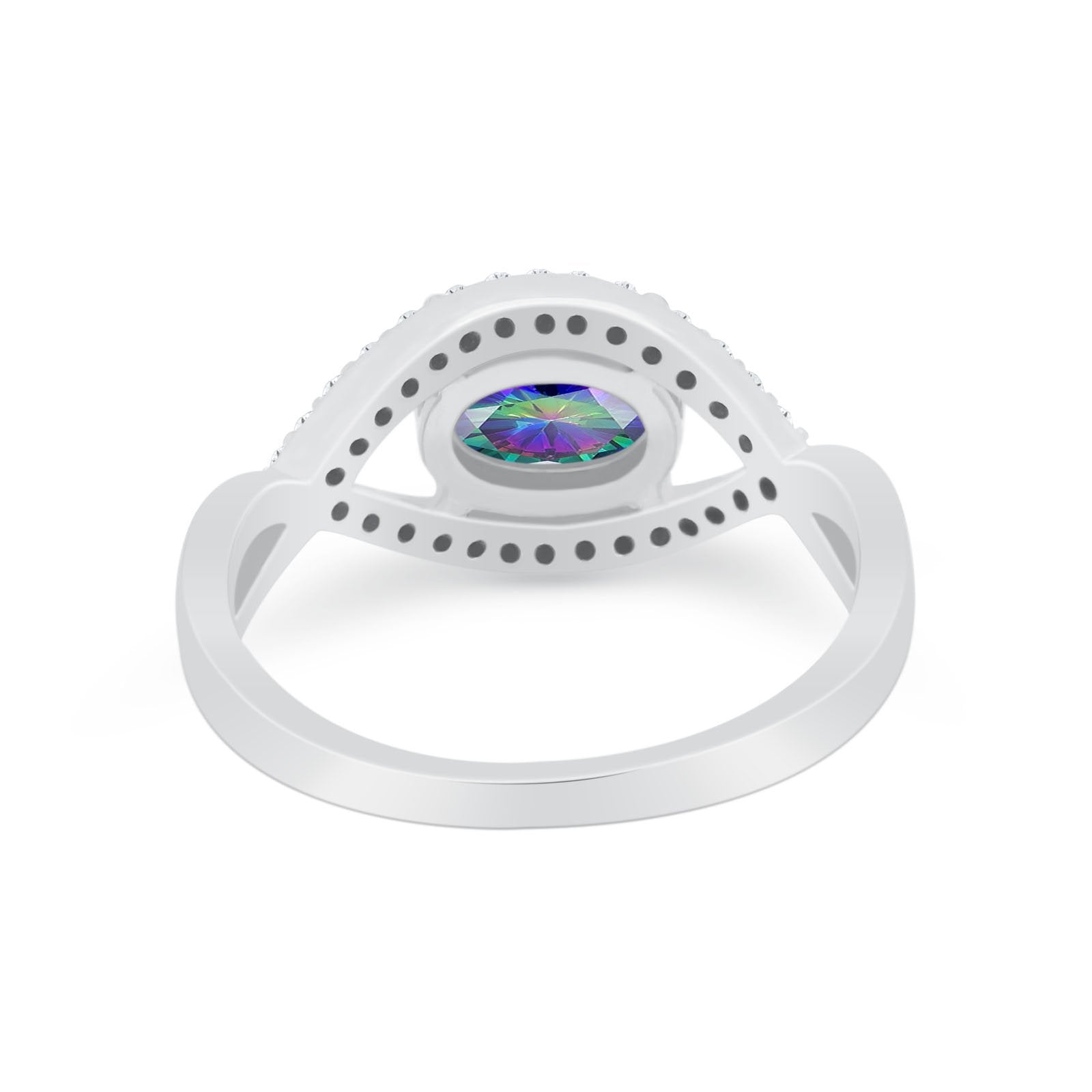 Infinity Shank Wedding Ring Simulated Cubic Zirconia 925 Sterling Silver
