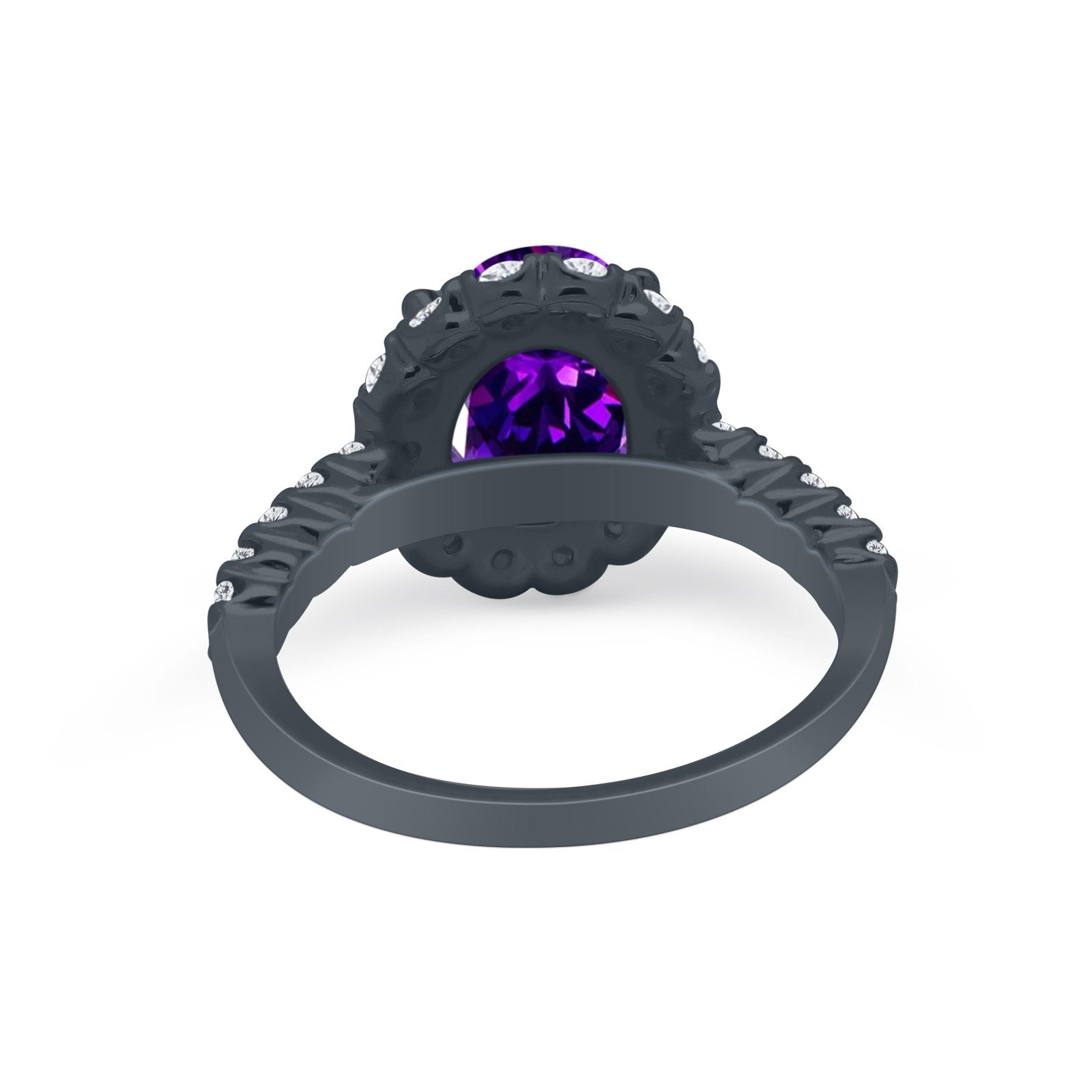 Solitaire Accent Wedding Ring Simulated Cubic Zirconia 925 Sterling Silver