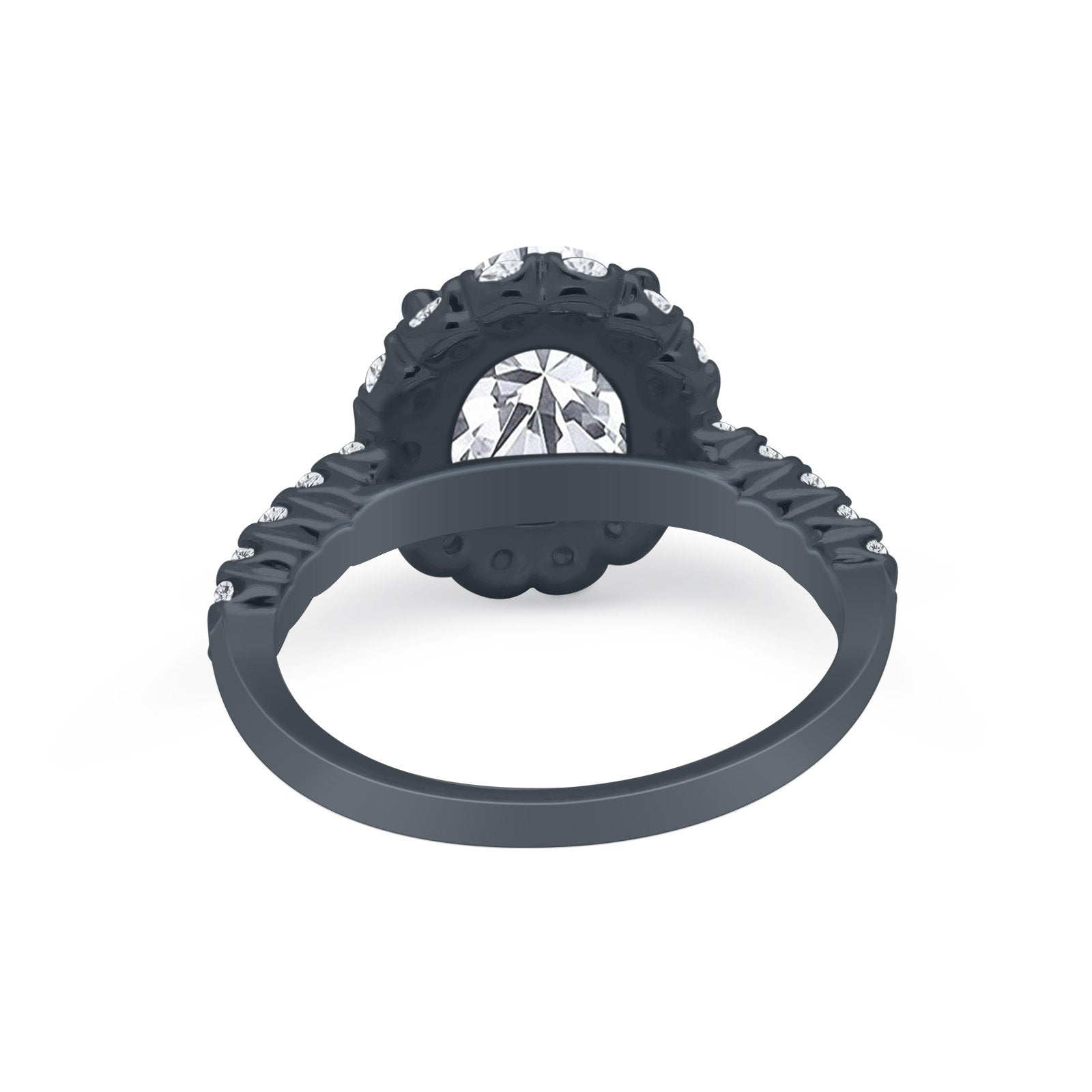 Solitaire Accent Wedding Ring Simulated Cubic Zirconia 925 Sterling Silver