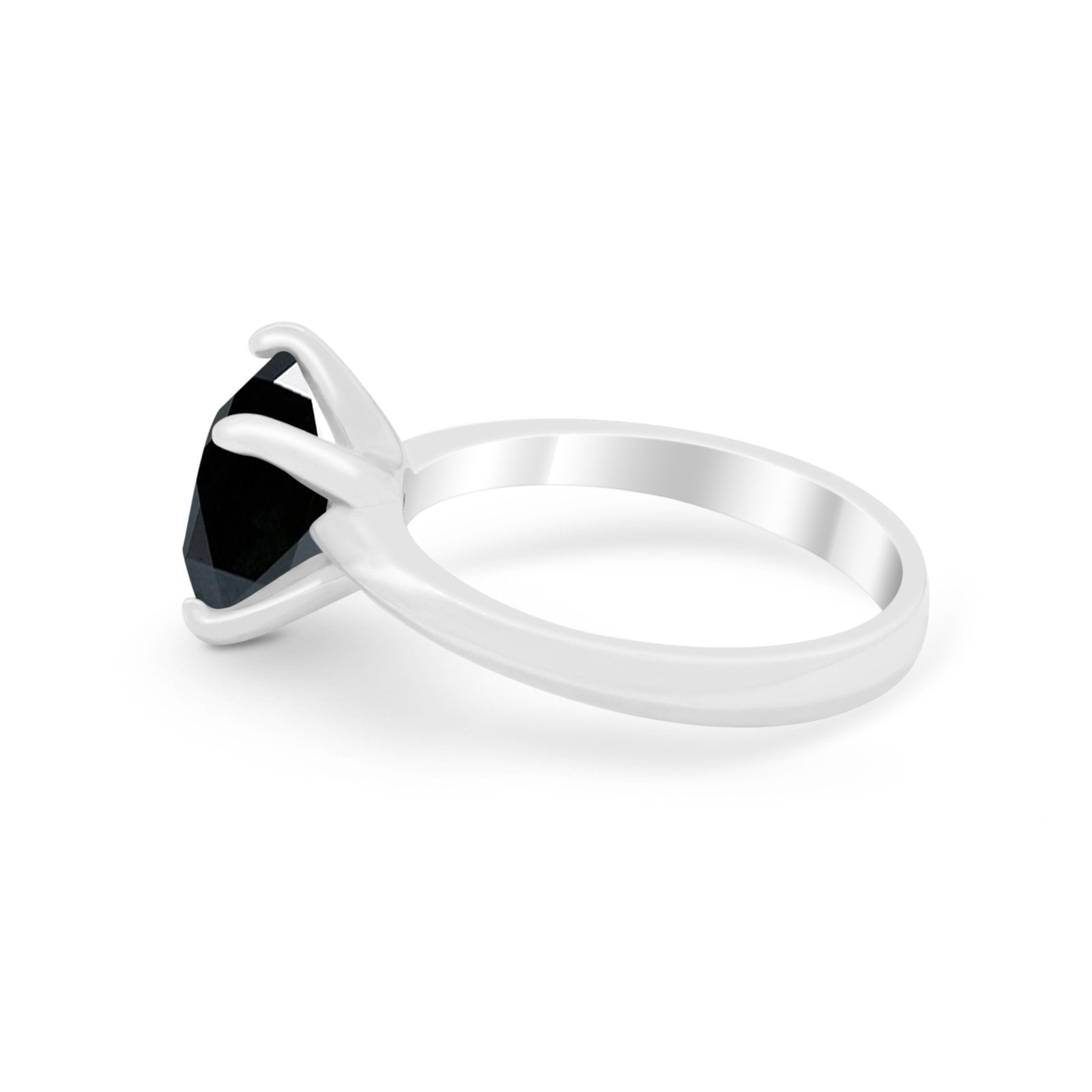 Solitaire Cushion Cut Engagement Ring Simulated Cubic Zirconia 925 Sterling Silver Cushion Cut Ring