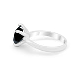 Solitaire Cushion Cut Engagement Ring Simulated Cubic Zirconia 925 Sterling Silver Cushion Cut Ring
