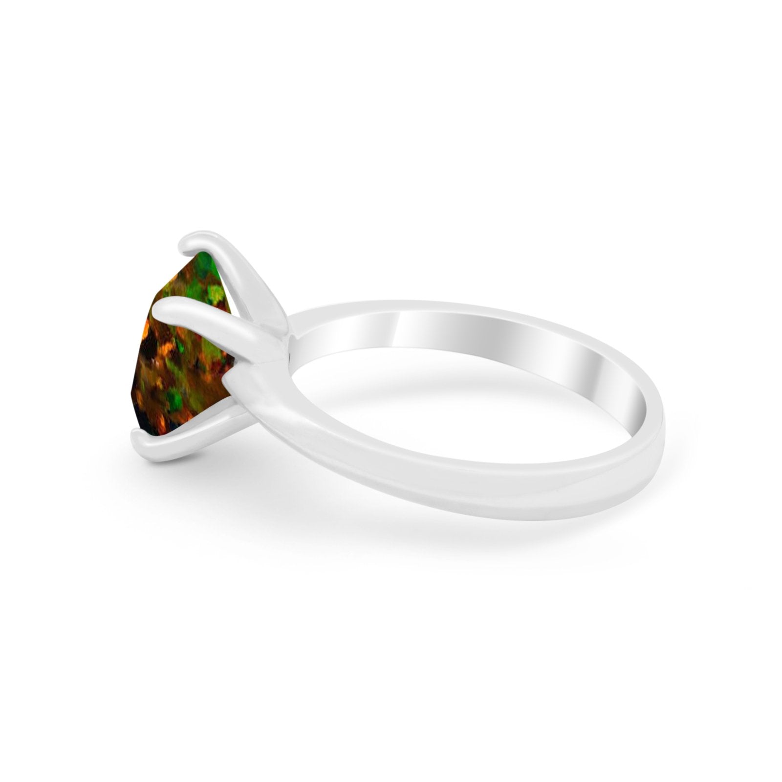 Solitaire Cushion Cut Engagement Ring Simulated Cubic Zirconia 925 Sterling Silver Cushion Cut Ring