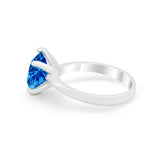 Solitaire Cushion Cut Engagement Ring Simulated Cubic Zirconia 925 Sterling Silver Cushion Cut Ring