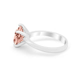Solitaire Cushion Cut Engagement Ring Simulated Cubic Zirconia 925 Sterling Silver Cushion Cut Ring