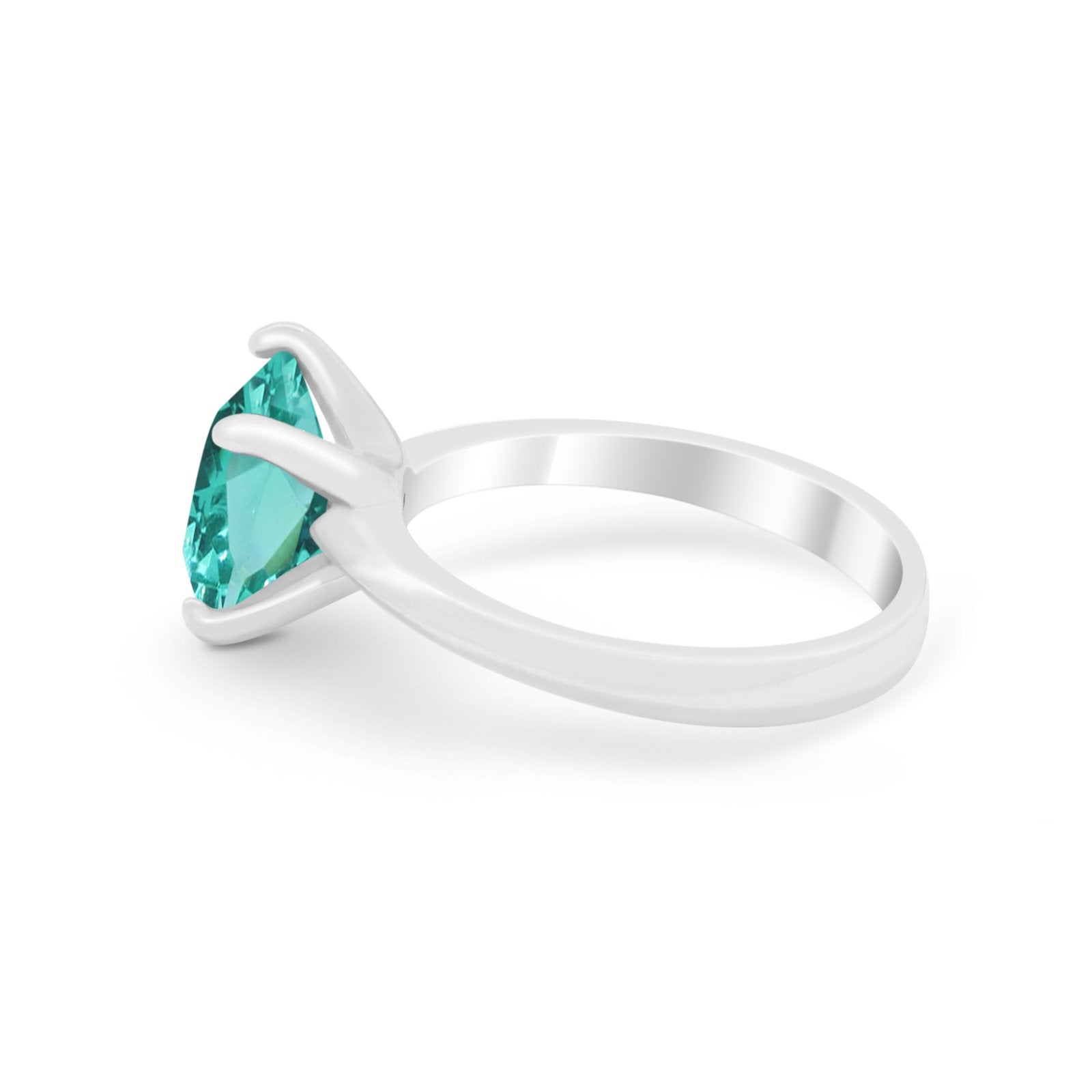 Solitaire Cushion Cut Engagement Ring Simulated Cubic Zirconia 925 Sterling Silver Cushion Cut Ring