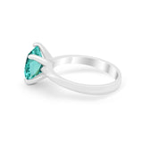 Solitaire Cushion Cut Engagement Ring Simulated Cubic Zirconia 925 Sterling Silver Cushion Cut Ring
