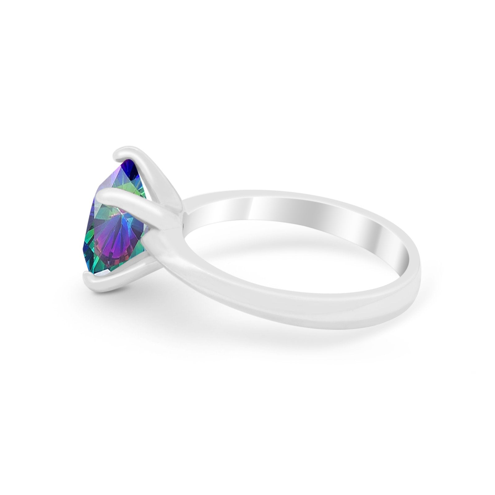 Solitaire Cushion Cut Engagement Ring Simulated Cubic Zirconia 925 Sterling Silver Cushion Cut Ring