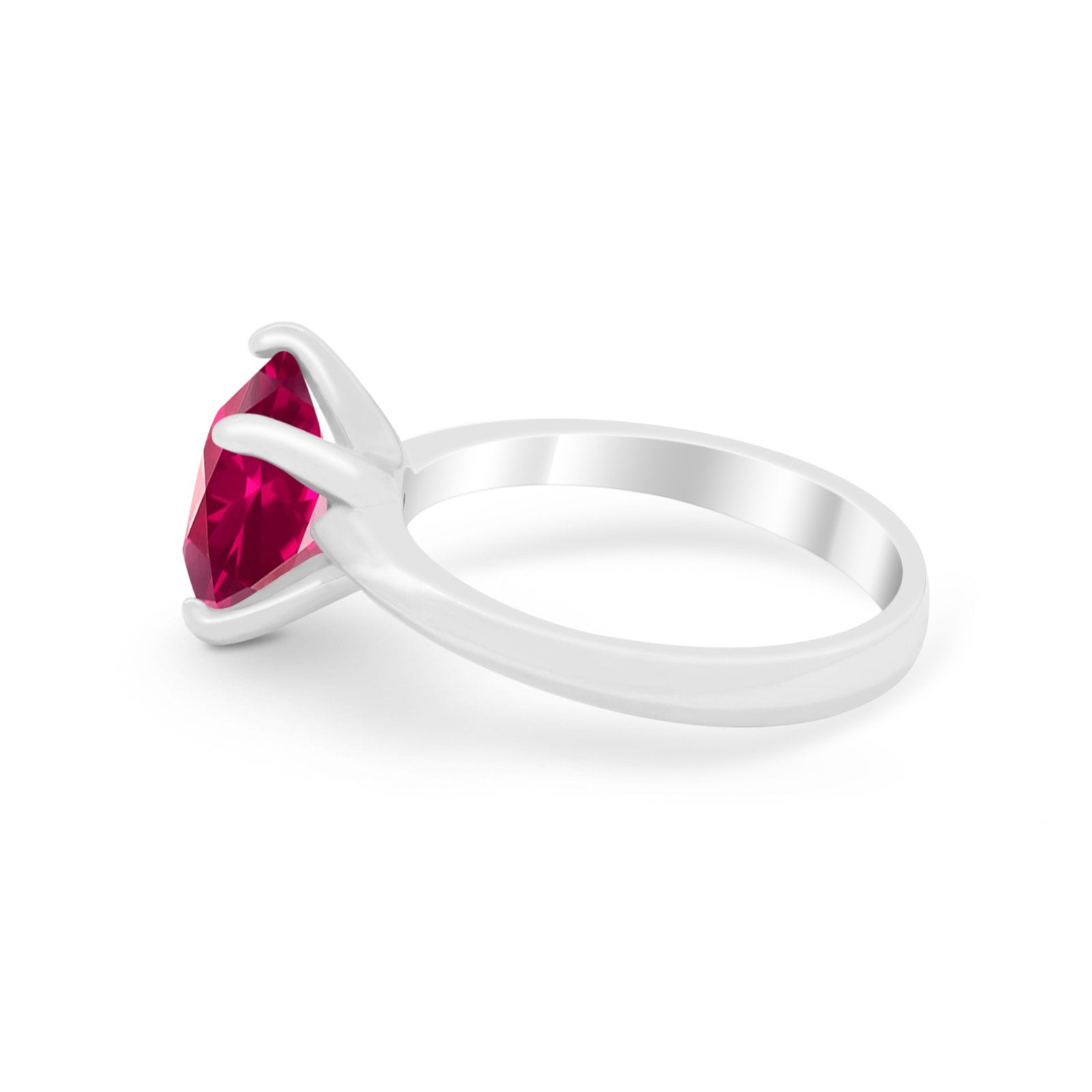 Solitaire Cushion Cut Engagement Ring Simulated Cubic Zirconia 925 Sterling Silver Cushion Cut Ring
