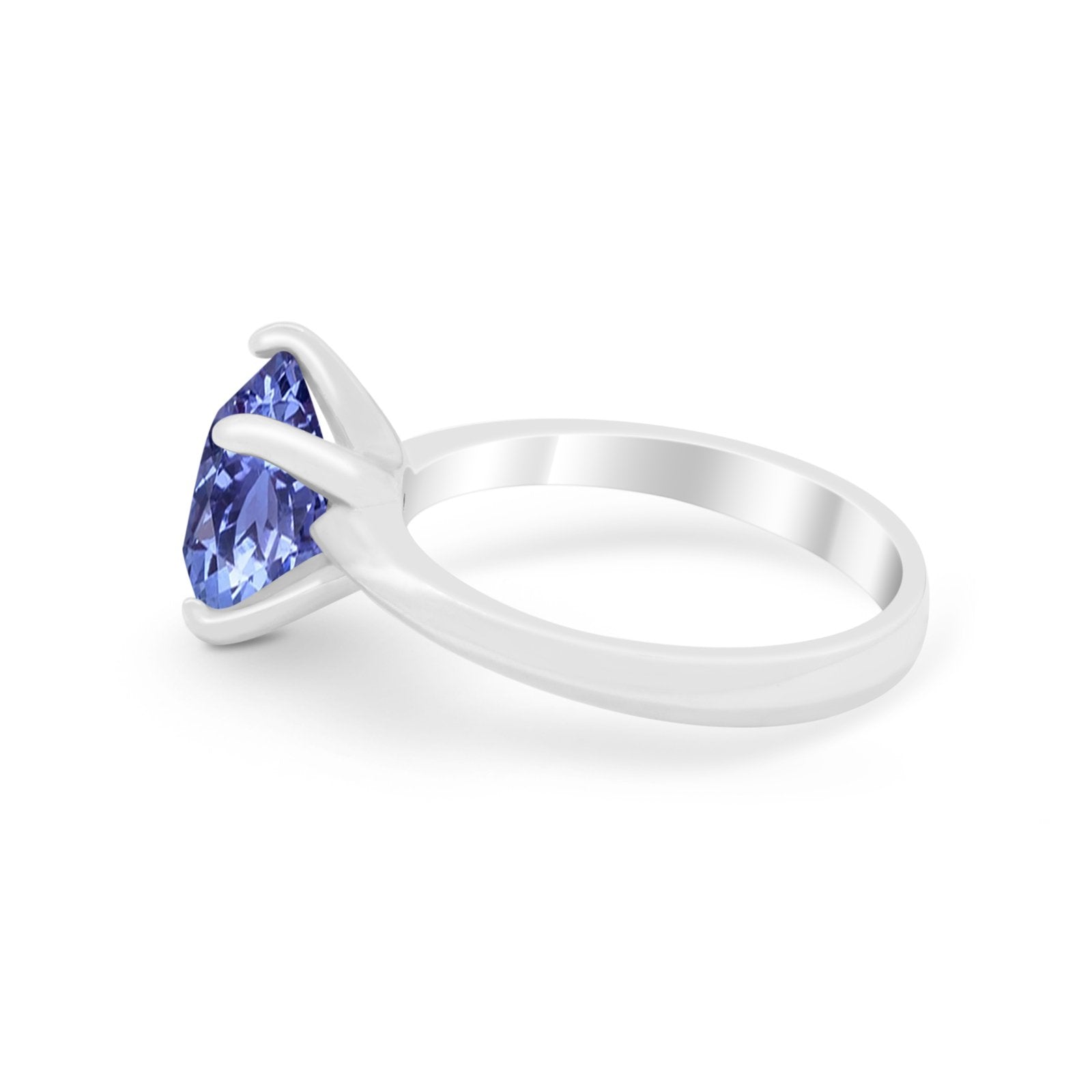Solitaire Cushion Cut Engagement Ring Simulated Cubic Zirconia 925 Sterling Silver Cushion Cut Ring