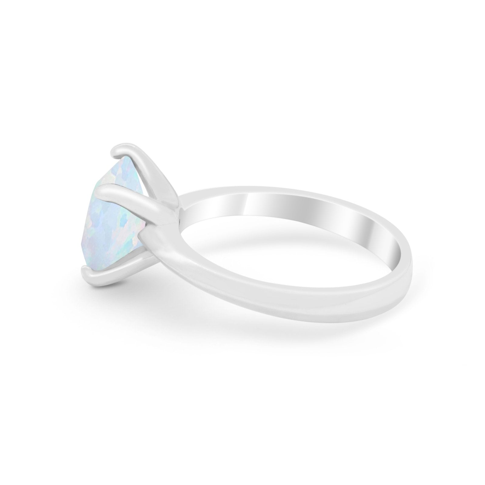 Solitaire Cushion Cut Engagement Ring Simulated Cubic Zirconia 925 Sterling Silver Cushion Cut Ring
