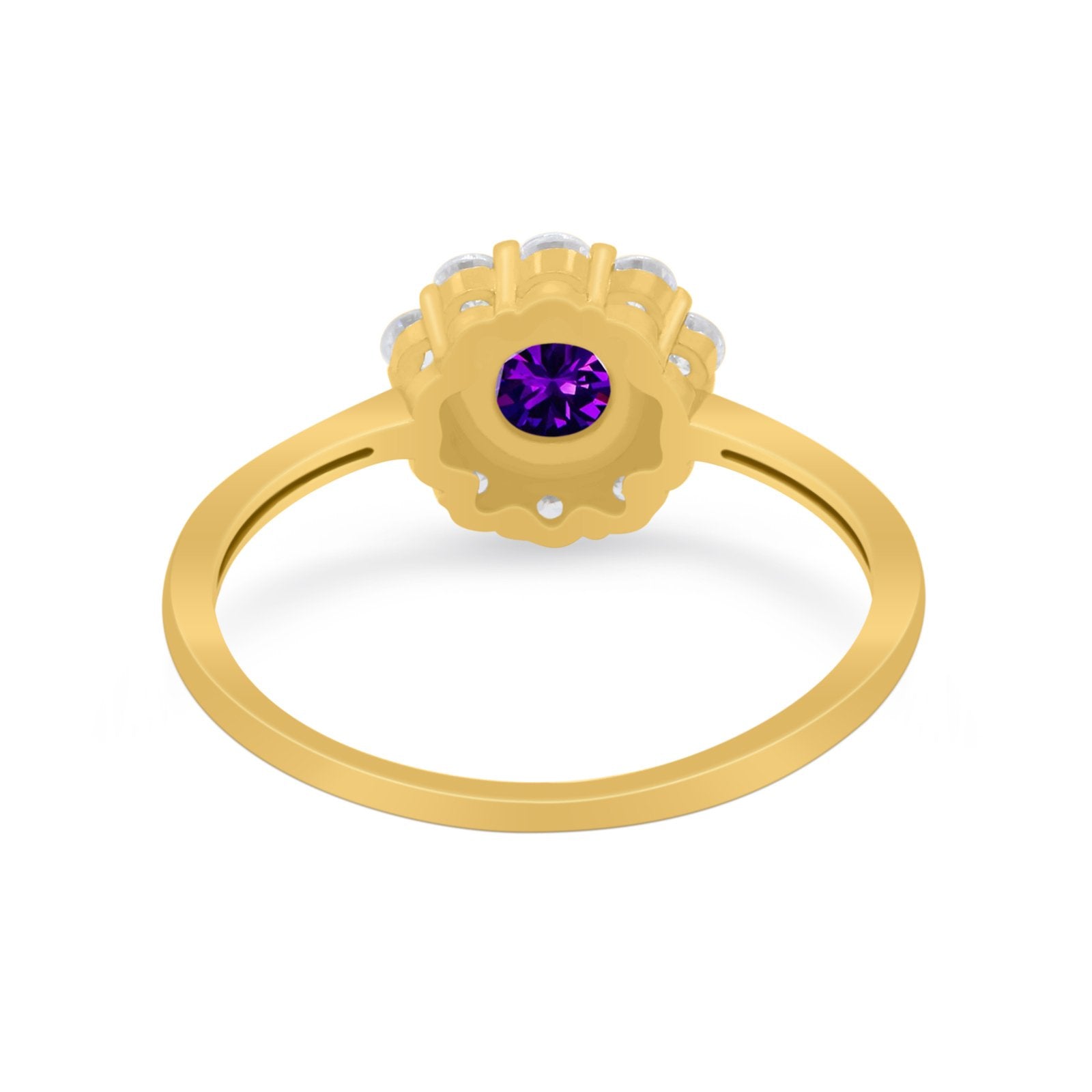 Floral Wedding Ring Petite Dainty Simulated Cubic Zirconia 925 Sterling Silver