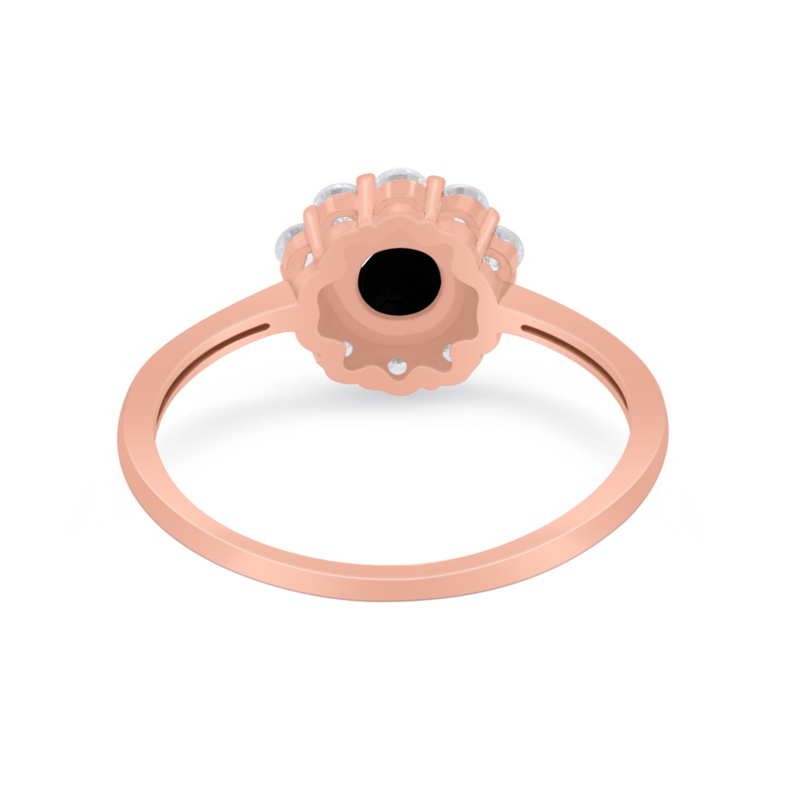 Floral Wedding Ring Petite Dainty Simulated Cubic Zirconia 925 Sterling Silver
