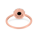 Floral Wedding Ring Petite Dainty Simulated Cubic Zirconia 925 Sterling Silver