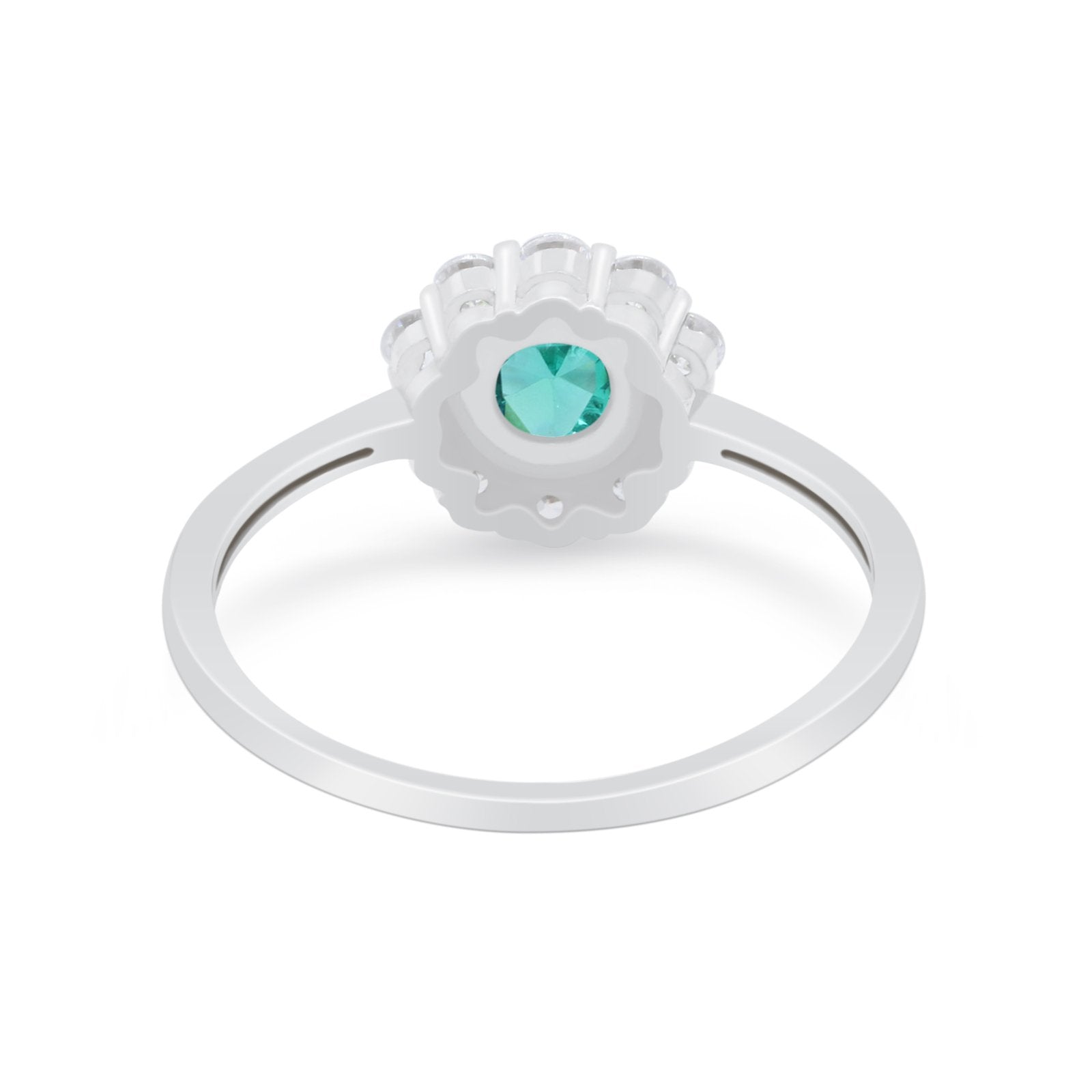 Floral Wedding Ring Petite Dainty Simulated Cubic Zirconia 925 Sterling Silver