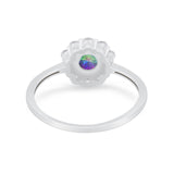 Floral Wedding Ring Petite Dainty Simulated Cubic Zirconia 925 Sterling Silver