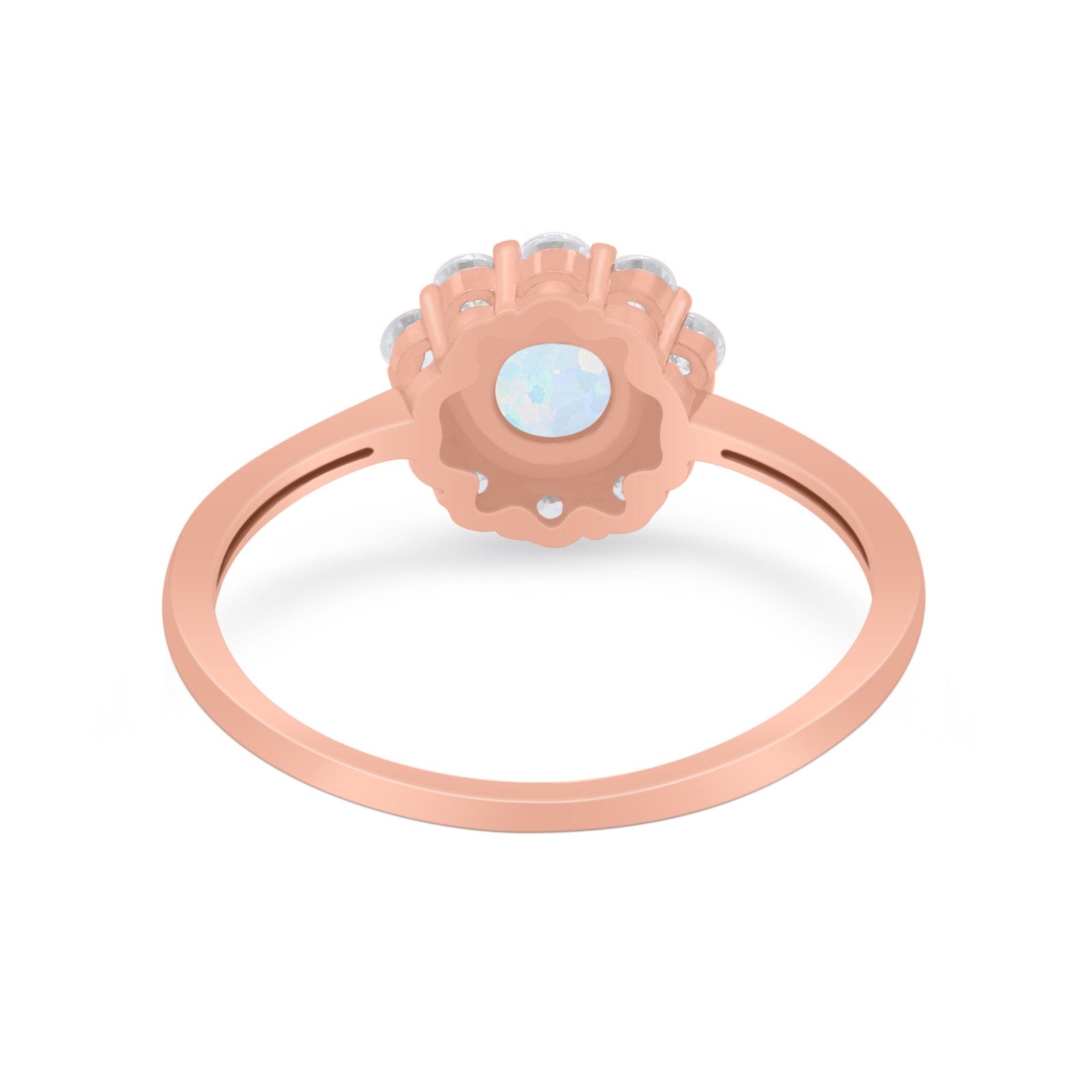 Floral Wedding Ring Petite Dainty Simulated Cubic Zirconia 925 Sterling Silver